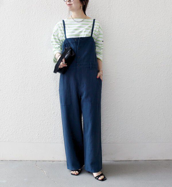 SHIPS any「《予約》SHIPS any:〈洗濯機可能〉カルゼ キャミ ワイド サロペット」|オールインワン|