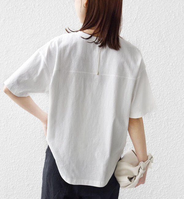 SHIPS for women「《予約》【SHIPS別注】81BRANCA: 5分袖 ロゴ TEE」|Tシャツ・カットソー|