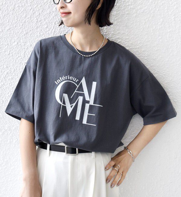 SHIPS for women「《予約》【SHIPS別注】81BRANCA: 5分袖 ロゴ TEE」|Tシャツ・カットソー|