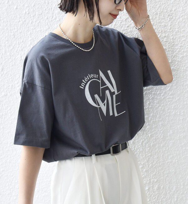 SHIPS for women「《予約》【SHIPS別注】81BRANCA: 5分袖 ロゴ TEE」|Tシャツ・カットソー|