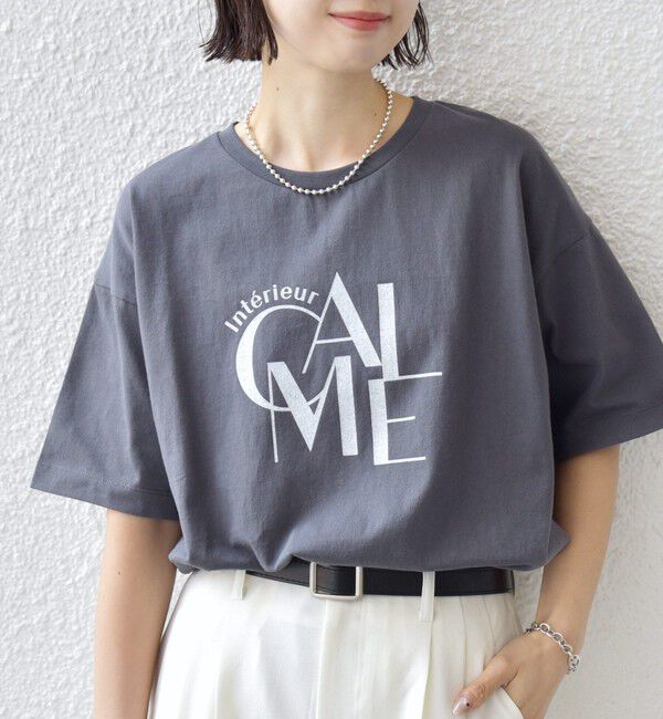SHIPS for women「《予約》【SHIPS別注】81BRANCA: 5分袖 ロゴ TEE」|Tシャツ・カットソー|