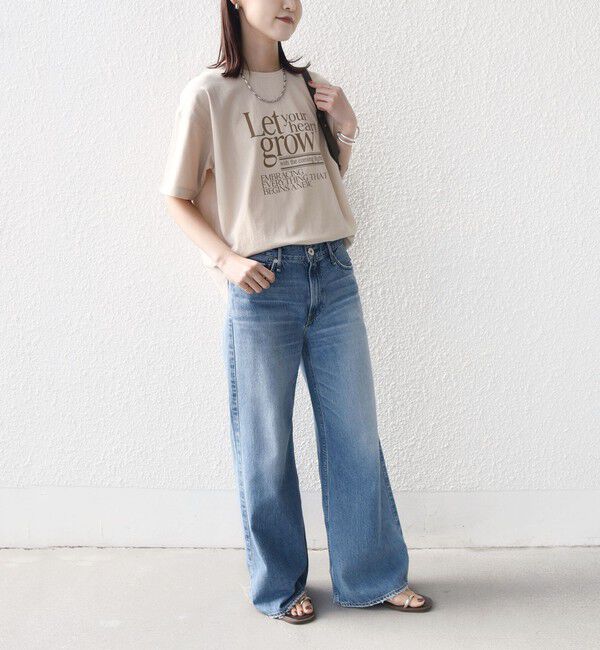 SHIPS for women「《予約》【SHIPS別注】81BRANCA: 5分袖 ロゴ TEE」|Tシャツ・カットソー|