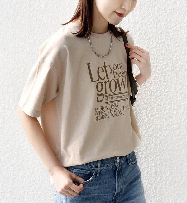 SHIPS for women「《予約》【SHIPS別注】81BRANCA: 5分袖 ロゴ TEE」|Tシャツ・カットソー|