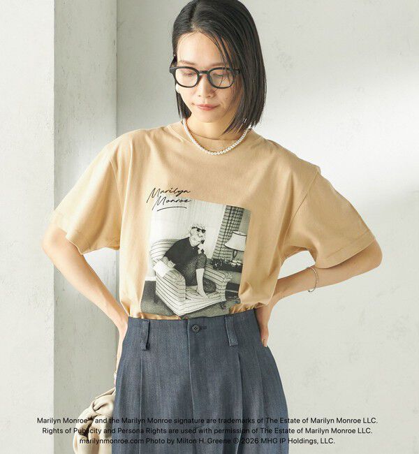 SHIPS for women「《予約》【SHIPS別注】Marilyn Monroe / フォト TEE」|Tシャツ・カットソー|ベージュ