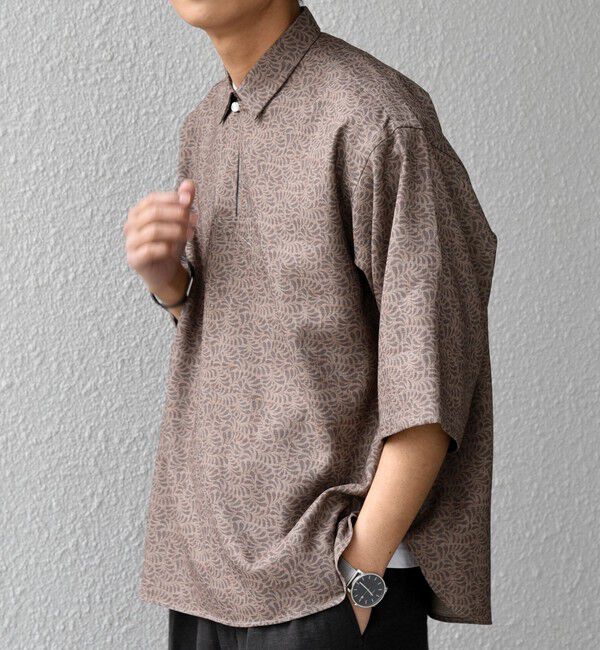 SHIPS any「SHIPS any:〈洗濯機可能〉FUTURE LINEN CANVAS リネンライク スキッパー プルオーバーシャツ◆」|シャツ・ブラウス|