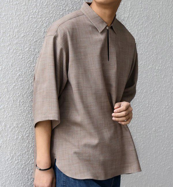 SHIPS any「SHIPS any:〈洗濯機可能〉FUTURE LINEN CANVAS リネンライク スキッパー プルオーバーシャツ◆」|シャツ・ブラウス|