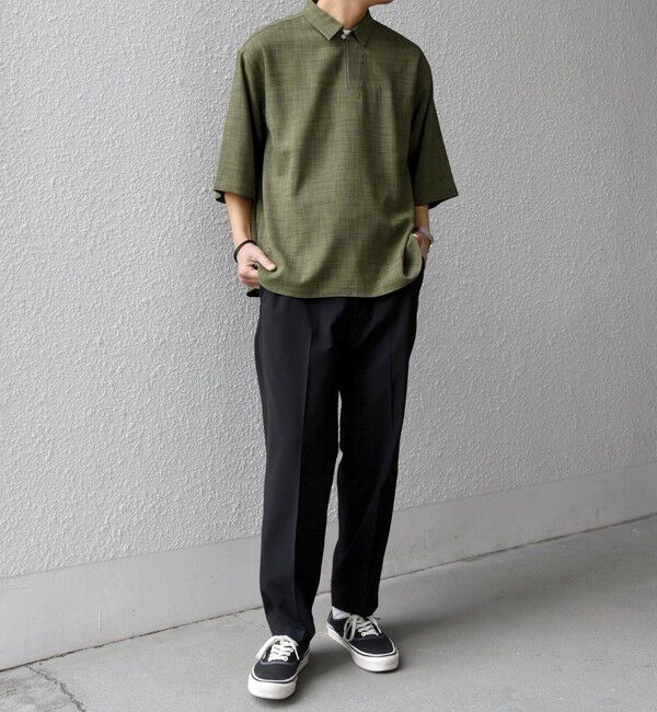 SHIPS any「SHIPS any:〈洗濯機可能〉FUTURE LINEN CANVAS リネンライク スキッパー プルオーバーシャツ◆」|シャツ・ブラウス|