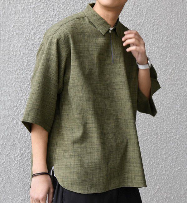 SHIPS any「SHIPS any:〈洗濯機可能〉FUTURE LINEN CANVAS リネンライク スキッパー プルオーバーシャツ◆」|シャツ・ブラウス|