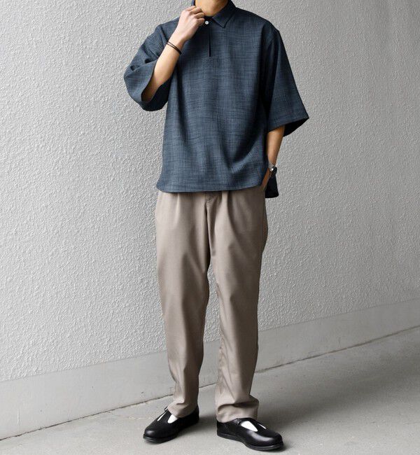 SHIPS any「SHIPS any:〈洗濯機可能〉FUTURE LINEN CANVAS リネンライク スキッパー プルオーバーシャツ◆」|シャツ・ブラウス|