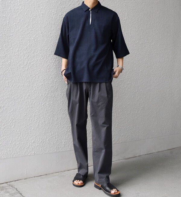 SHIPS any「SHIPS any:〈洗濯機可能〉FUTURE LINEN CANVAS リネンライク スキッパー プルオーバーシャツ◆」|シャツ・ブラウス|