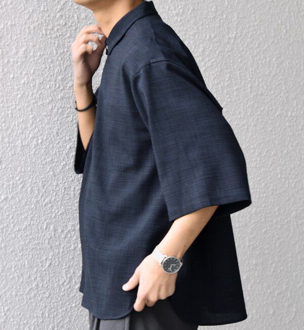 SHIPS any「SHIPS any:〈洗濯機可能〉FUTURE LINEN CANVAS リネンライク スキッパー プルオーバーシャツ◆」|シャツ・ブラウス|