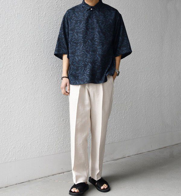 SHIPS any「SHIPS any:〈洗濯機可能〉FUTURE LINEN CANVAS リネンライク スキッパー プルオーバーシャツ◆」|シャツ・ブラウス|