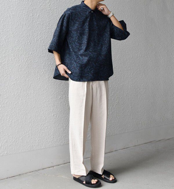 SHIPS any「SHIPS any:〈洗濯機可能〉FUTURE LINEN CANVAS リネンライク スキッパー プルオーバーシャツ◆」|シャツ・ブラウス|