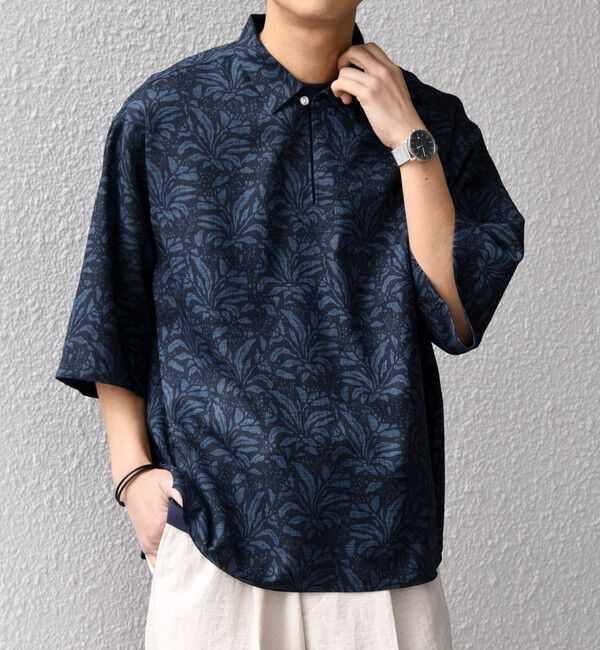 SHIPS any「SHIPS any:〈洗濯機可能〉FUTURE LINEN CANVAS リネンライク スキッパー プルオーバーシャツ◆」|シャツ・ブラウス|