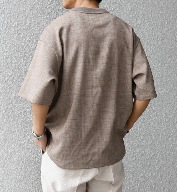 SHIPS any「SHIPS any:〈洗濯機可能〉FUTURE LINEN CANVAS リネンライク デザイン リブ ポケット Tシャツ◆」|Tシャツ・カットソー|