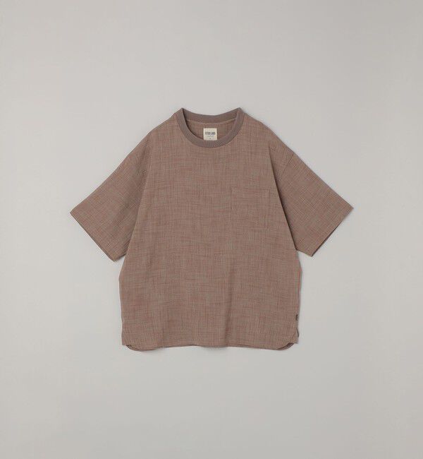 SHIPS any「SHIPS any:〈洗濯機可能〉FUTURE LINEN CANVAS リネンライク デザイン リブ ポケット Tシャツ◆」|Tシャツ・カットソー|
