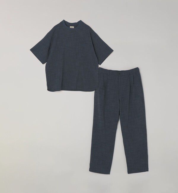 SHIPS any「SHIPS any:〈洗濯機可能〉FUTURE LINEN CANVAS リネンライク デザイン リブ ポケット Tシャツ◆」|Tシャツ・カットソー|