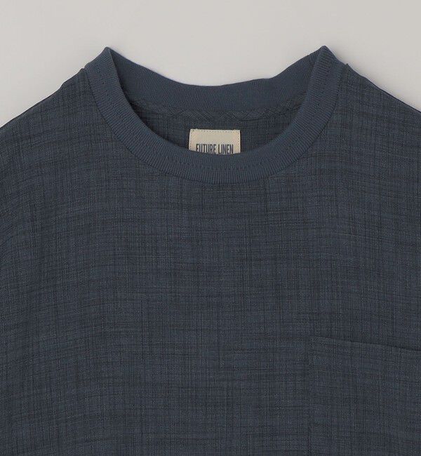 SHIPS any「SHIPS any:〈洗濯機可能〉FUTURE LINEN CANVAS リネンライク デザイン リブ ポケット Tシャツ◆」|Tシャツ・カットソー|