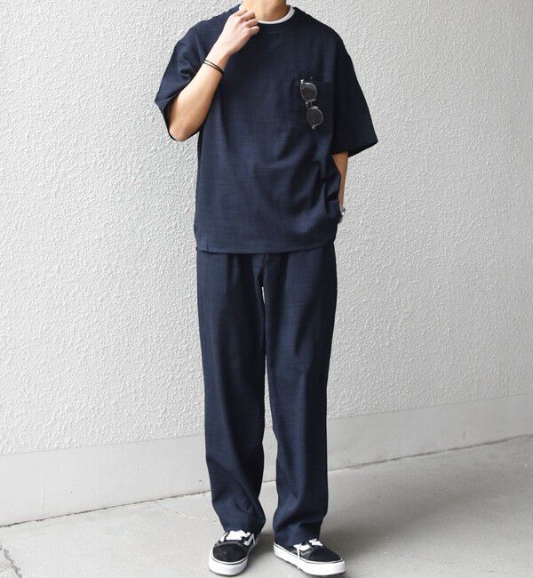 SHIPS any「SHIPS any:〈洗濯機可能〉FUTURE LINEN CANVAS リネンライク デザイン リブ ポケット Tシャツ◆」|Tシャツ・カットソー|