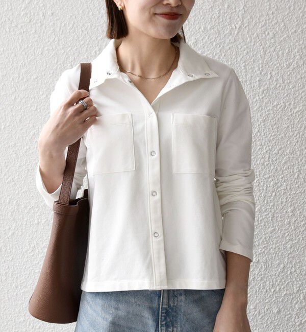 SHIPS any「《予約》SHIPS any:〈洗濯機可能〉インレイ リング スナップ ポケット カーディガン」|Tシャツ・カットソー|