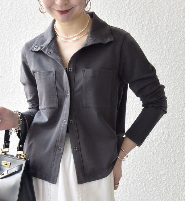 SHIPS any「《予約》SHIPS any:〈洗濯機可能〉インレイ リング スナップ ポケット カーディガン」|Tシャツ・カットソー|