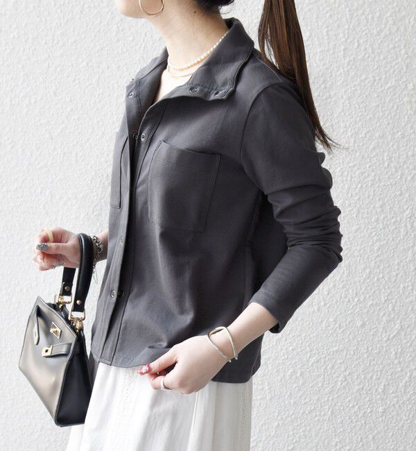 SHIPS any「《予約》SHIPS any:〈洗濯機可能〉インレイ リング スナップ ポケット カーディガン」|Tシャツ・カットソー|