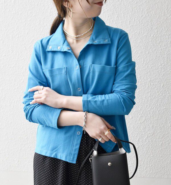 SHIPS any「《予約》SHIPS any:〈洗濯機可能〉インレイ リング スナップ ポケット カーディガン」|Tシャツ・カットソー|