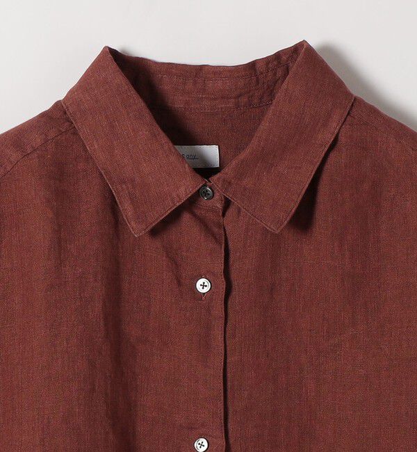 SHIPS any「《予約》SHIPS any:〈洗濯機可能〉リネン レギュラーカラー ルーズ 刺繍 シャツ」|シャツ・ブラウス|