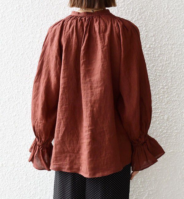 SHIPS any「《予約》SHIPS any:〈洗濯機可能〉リネン ボリューム スリーブ ブラウス」|シャツ・ブラウス|