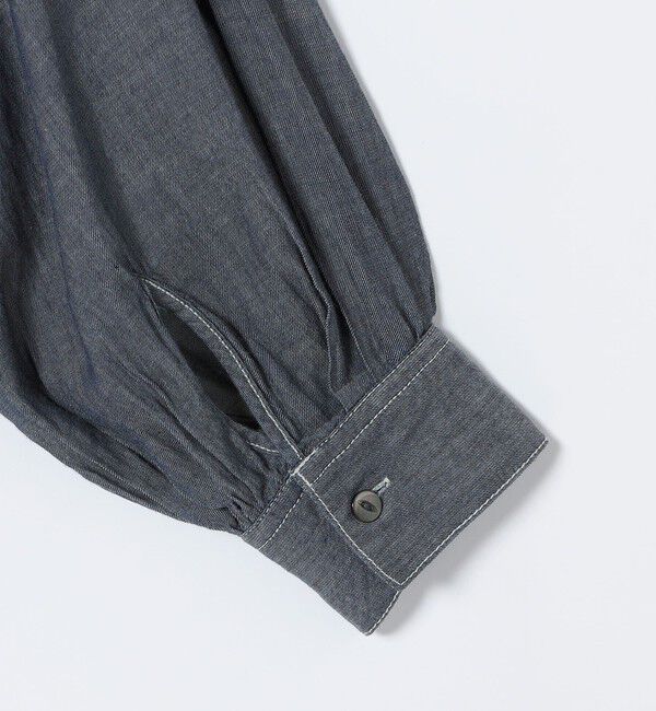 quaranciel「《予約》quaranciel:〈洗濯機可能〉シアー デニム レギュラーカラー シャツ」|シャツ・ブラウス|