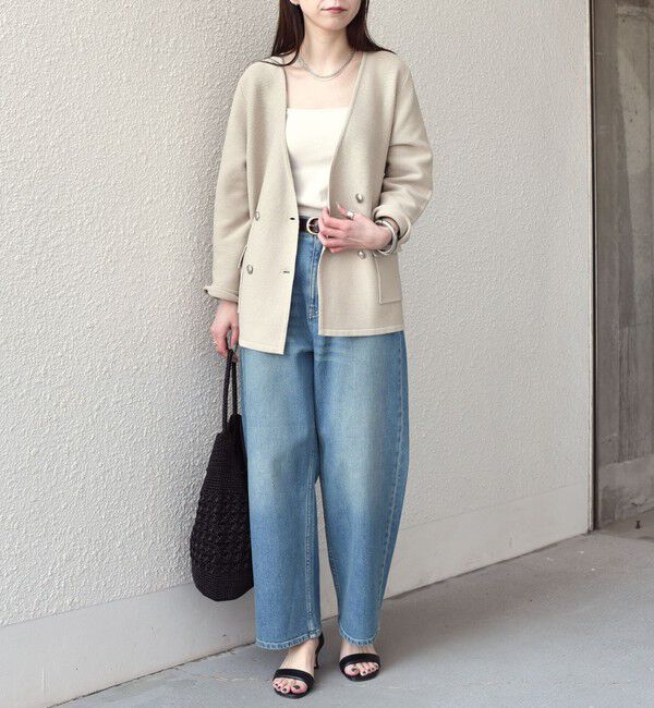 SHIPS Colors 「SHIPS Colors:〈手洗い可能〉ニット カラーレス ダブルボタン ジャケット」|ノーカラージャケット|