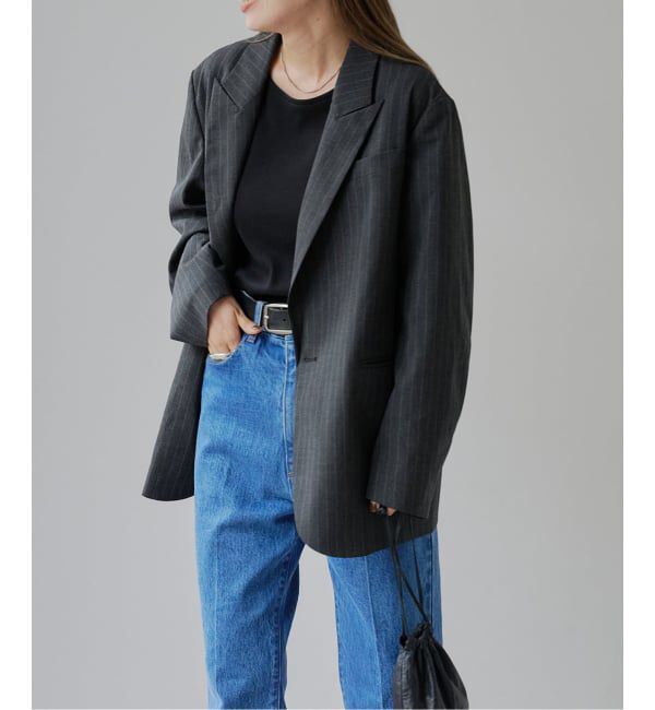 OUTDOOR PRODUCTS Usual Things「ORDINARY ストライプジャケット」|テーラードジャケット|グレーA