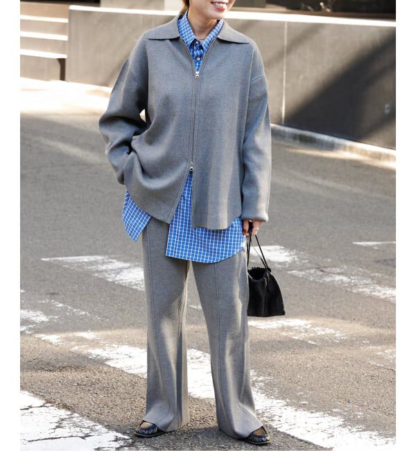 OUTDOOR PRODUCTS Usual Things「2点SET ジップニットシャツ&times;パンツセットアップ」|オールインワン|