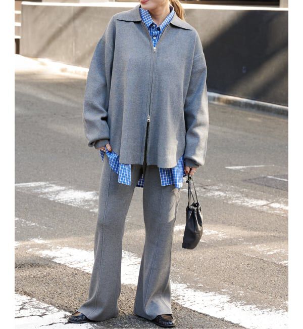 OUTDOOR PRODUCTS Usual Things「2点SET ジップニットシャツ&times;パンツセットアップ」|オールインワン|