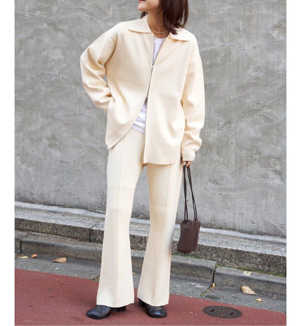 OUTDOOR PRODUCTS Usual Things「2点SET ジップニットシャツ&times;パンツセットアップ」|オールインワン|ホワイト A