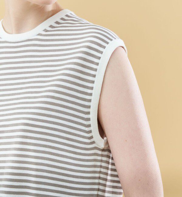 GALERIE VIE「クレープコットン ノースリーブプルオーバー」|ニット・セーター|