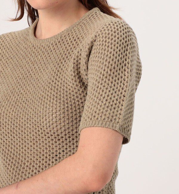 MACPHEE「ウールメッシュ ハーフスリーブプルオーバー」|ニット・セーター|