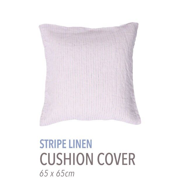 TOMORROWLAND HOME「ストライプリネン クッションカバー（65cm &times; 65cm）」|クッション・クッションカバー|74 パープル系
