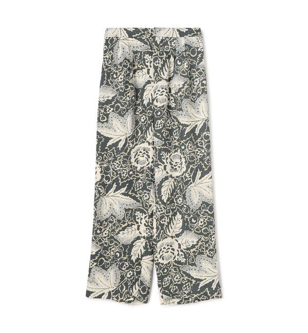 SOULEIADO「レーヨンプリント タックストレートパンツ」|その他|18 ブラック系