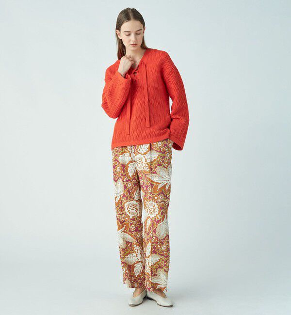 SOULEIADO「レーヨンプリント タックストレートパンツ」|その他|