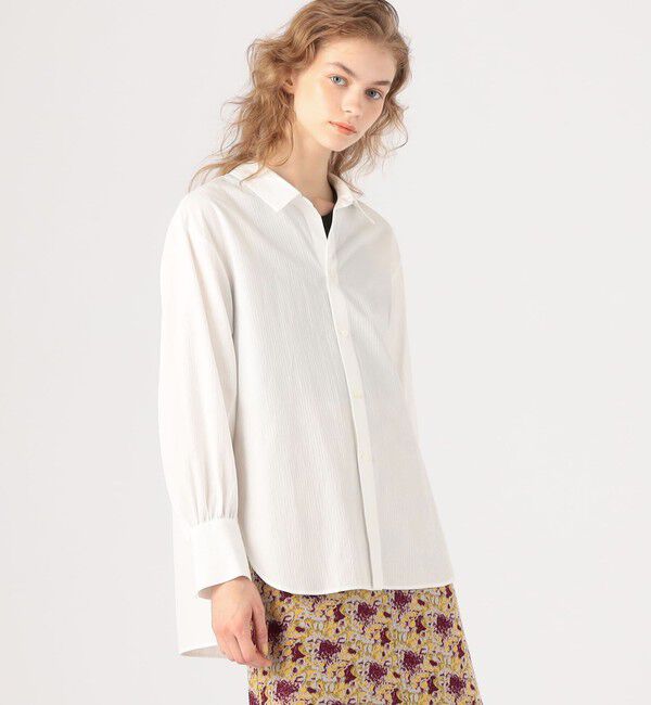 MACPHEE「コットンドビーストライプ オープンカラーシャツ」|シャツ・ブラウス|