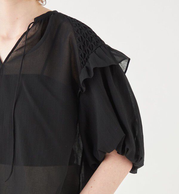 Ballsey「コットンクレープ パフスリーブブラウス」|シャツ・ブラウス|