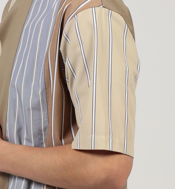 TOMORROWLAND MENS「コットン ストライプ デザインTシャツ」|Tシャツ・カットソー|