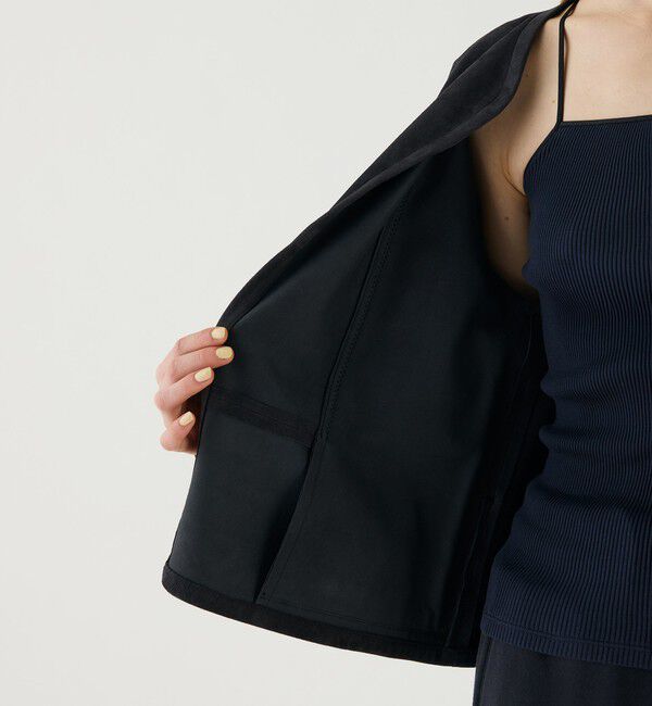 GALERIE VIE「ゴートスウェード ボックスジャケット」|ノーカラージャケット|