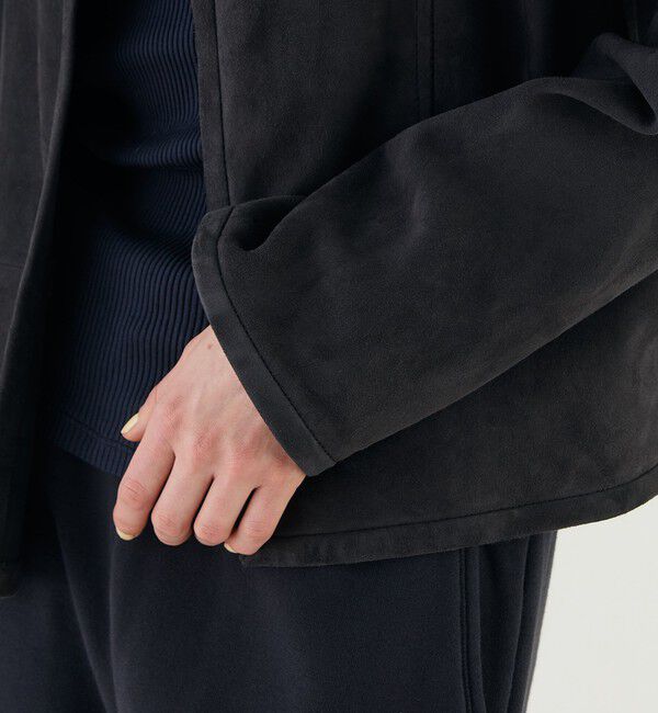 GALERIE VIE「ゴートスウェード ボックスジャケット」|ノーカラージャケット|