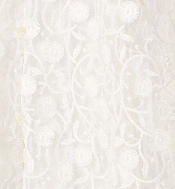 MACPHEE「メッシュエンブロイダリー オープンカラーシャツ」|シャツ・ブラウス|