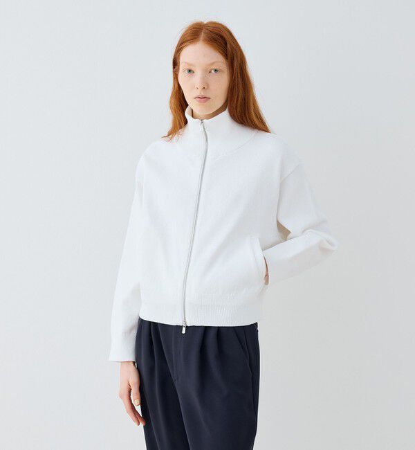 GALERIE VIE「ウェーブコットン ジップアップブルゾン」|カーディガン|