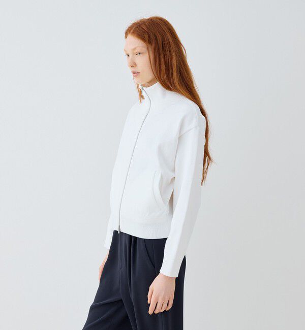GALERIE VIE「ウェーブコットン ジップアップブルゾン」|カーディガン|
