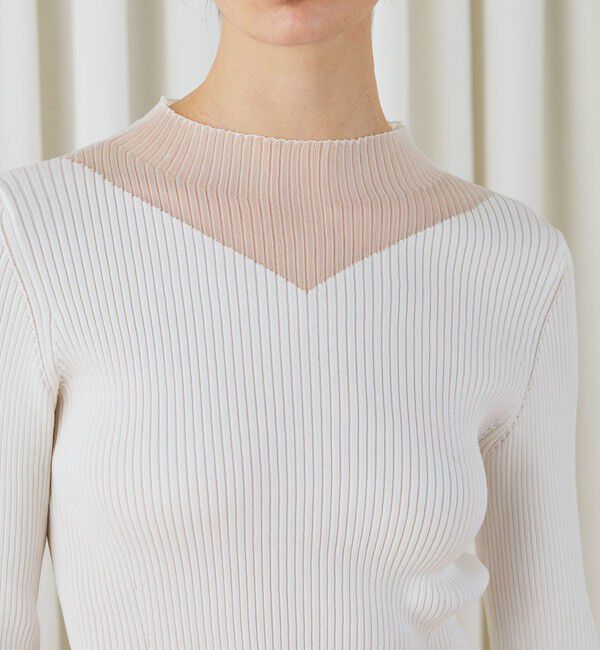 DES PRES「コットンアセテートリブ ビルドネックプルオーバー」|ニット・セーター|