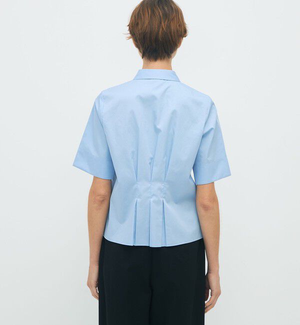 CABaN「コットンサテン ウエストタックシャツブラウス」|シャツ・ブラウス|